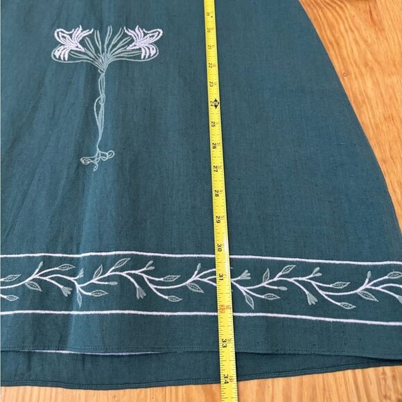 Anna Cate Meredith Mini Dress SIZE XS Pink Green Forest / Lilac Embroidered NWT - Picture 10 of 16